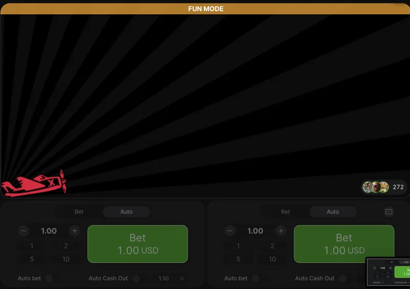 Deux panneaux de paris Aviator côte à côte avec options de mise indépendantes