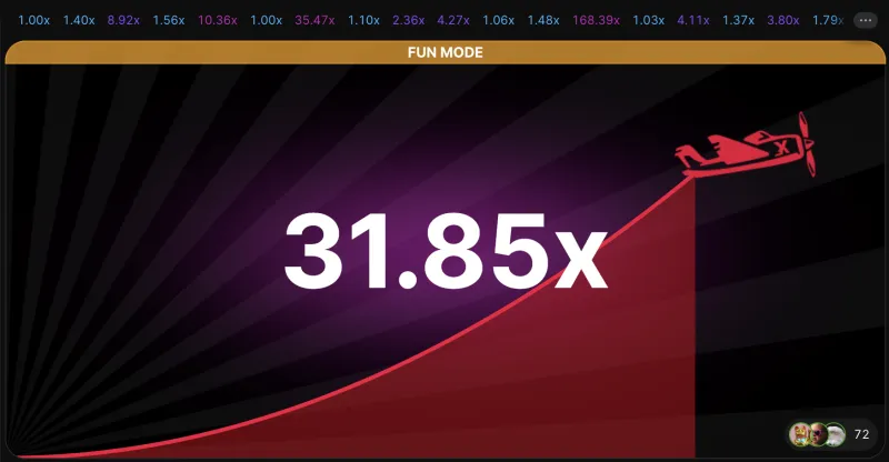 Multiplicateur élevé de 31.85x dans le jeu Aviator