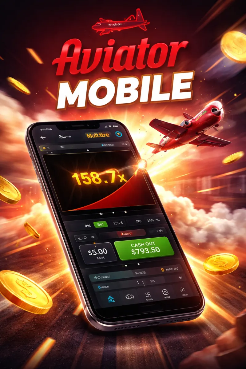 Aviator jeu sur mobile — interface avec multiplicateur 158.7x